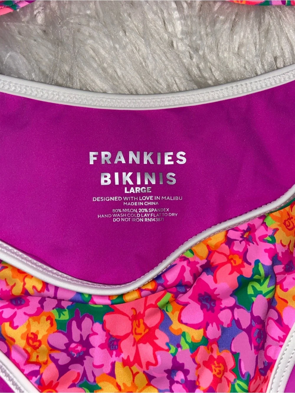 Frankie's Bikinis Pink Floral Underwire Bikini Set, bottom L -Top M